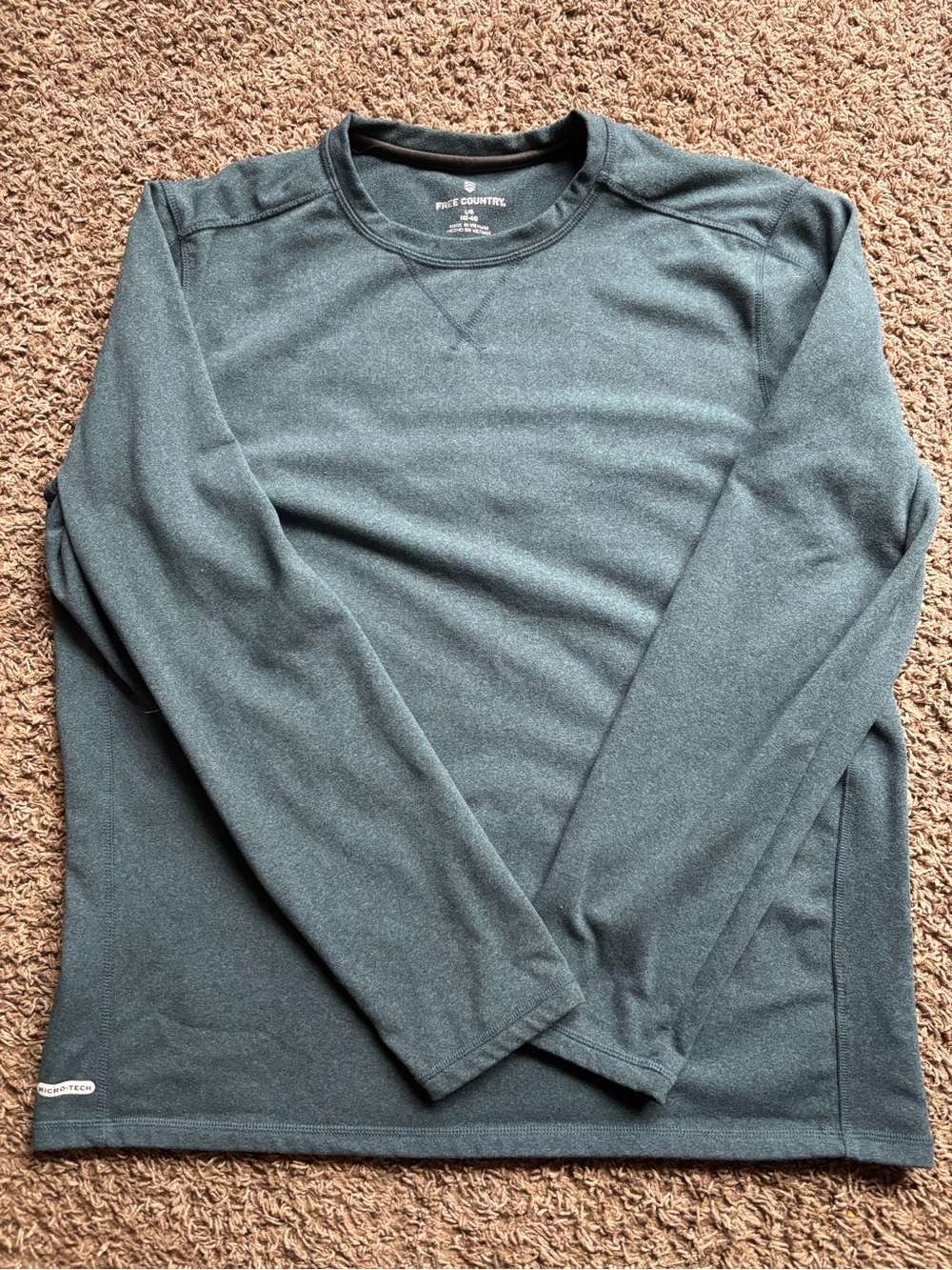 Free Country Heather Slate Green Crewneck Pullover